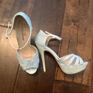 Lauren Lorraine Strappy Sparkly Silver Heel